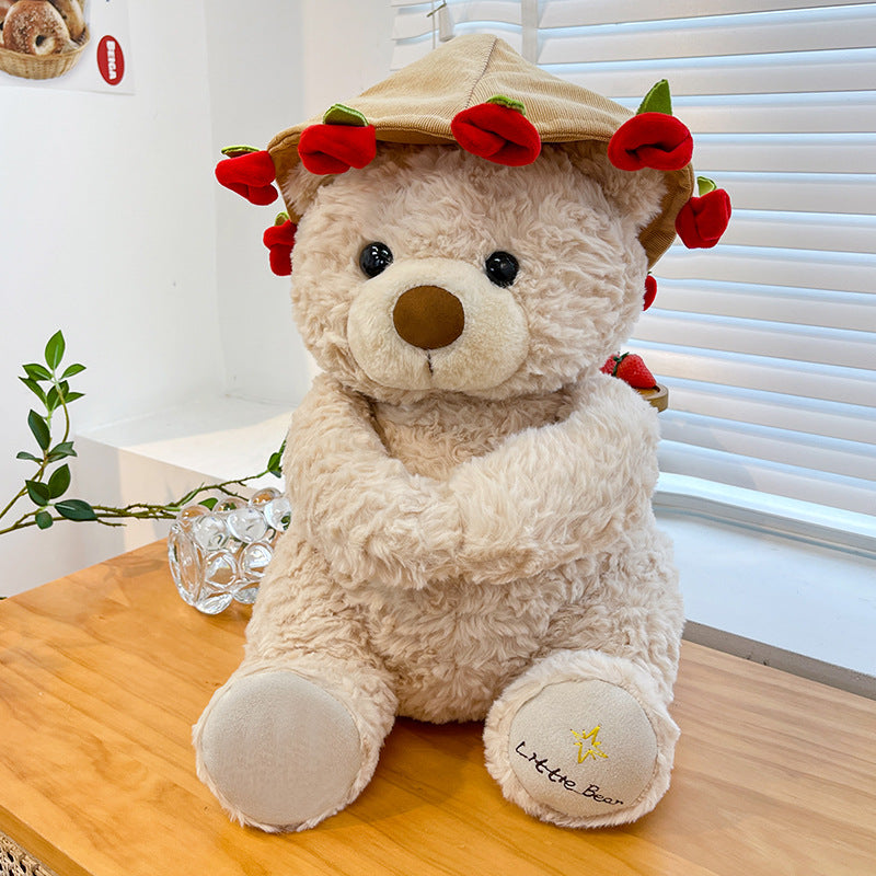 Cute Rose Flower Stuffed Bear