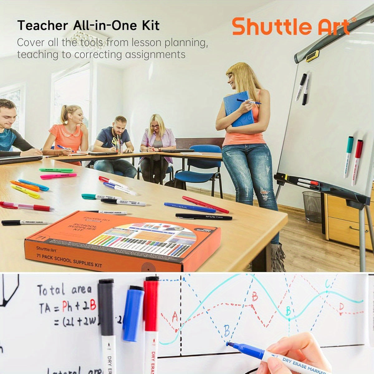 71 Pack School Supplies Kit
