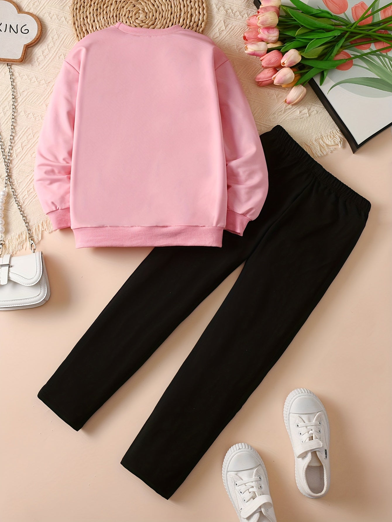 Girl's Letter Two-Piece Casual Set