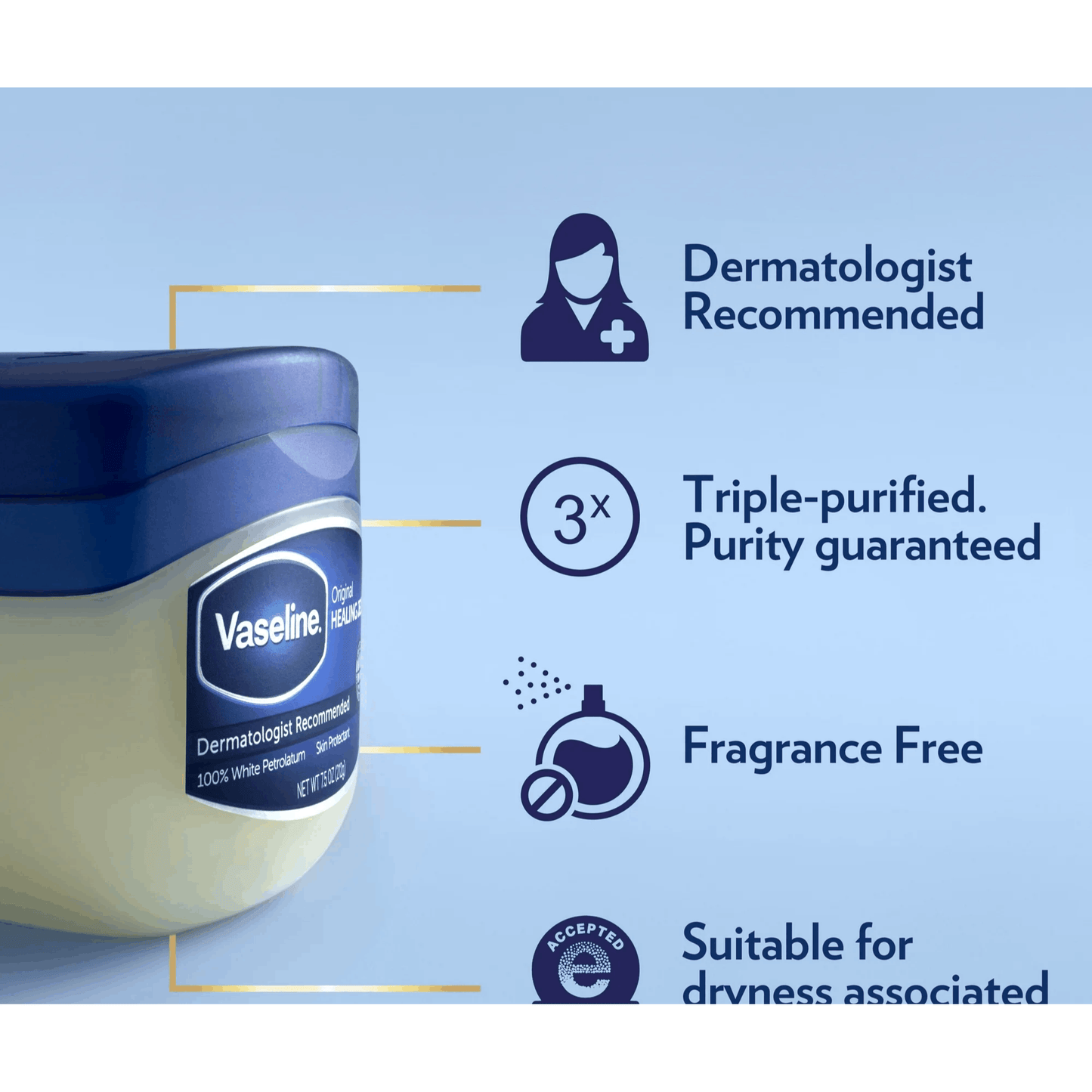 Vaseline Pure Petroleum Jelly Original 1.75 oz