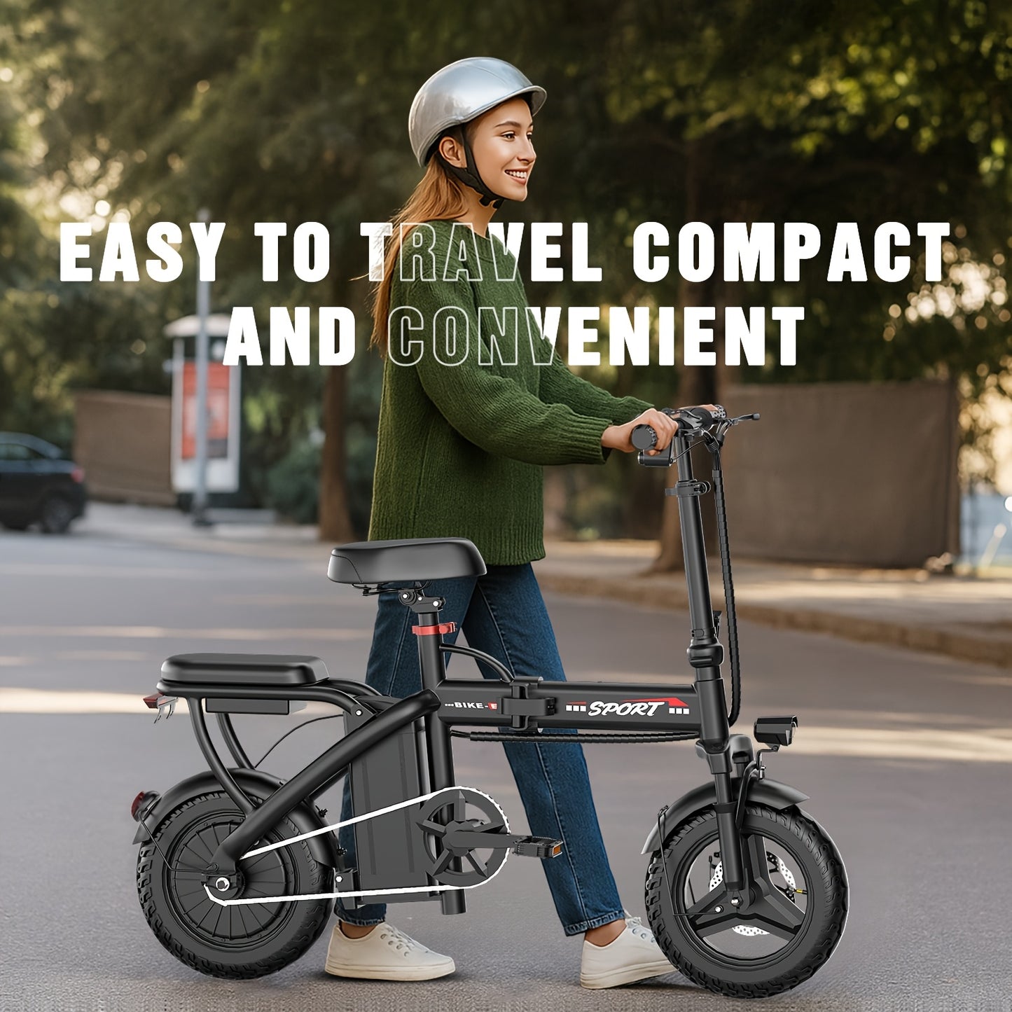 500W Lightweight Folding Electric Bike for Adults