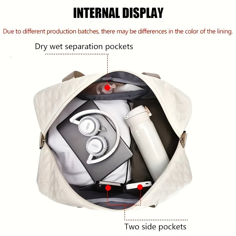 Large Capacity Lightweight Travel Tote Bag with Dry/Wet Separation