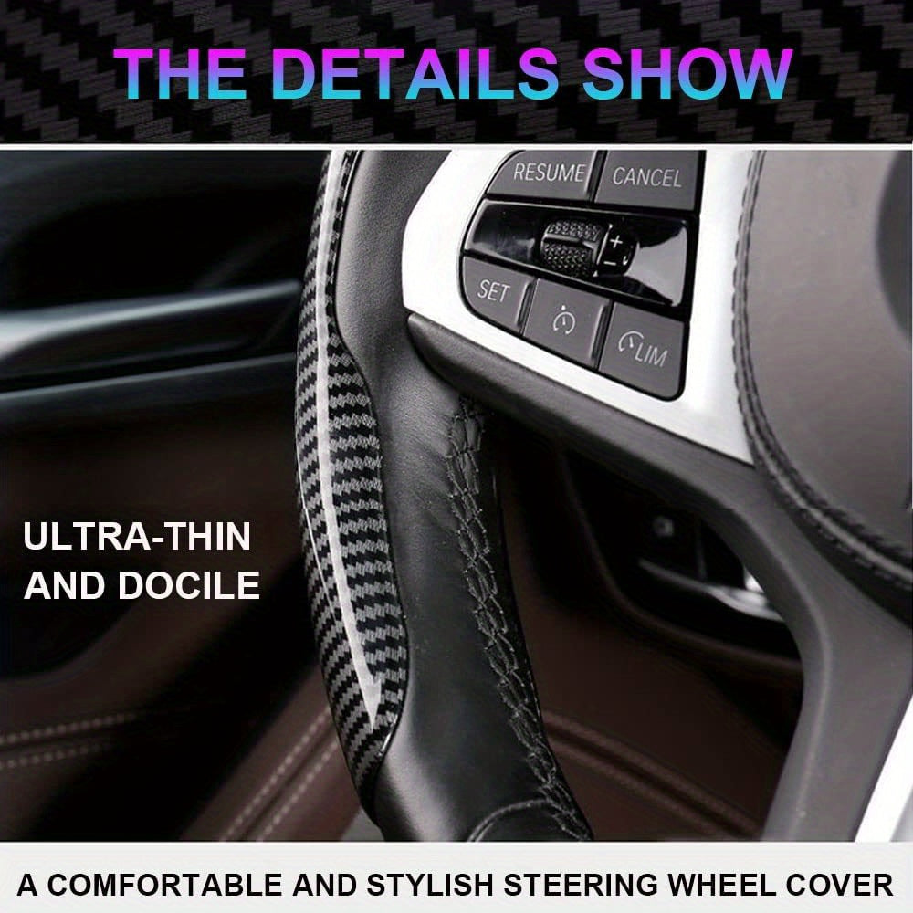 Non-Slip Carbon Fiber Steering Wheel Cover!