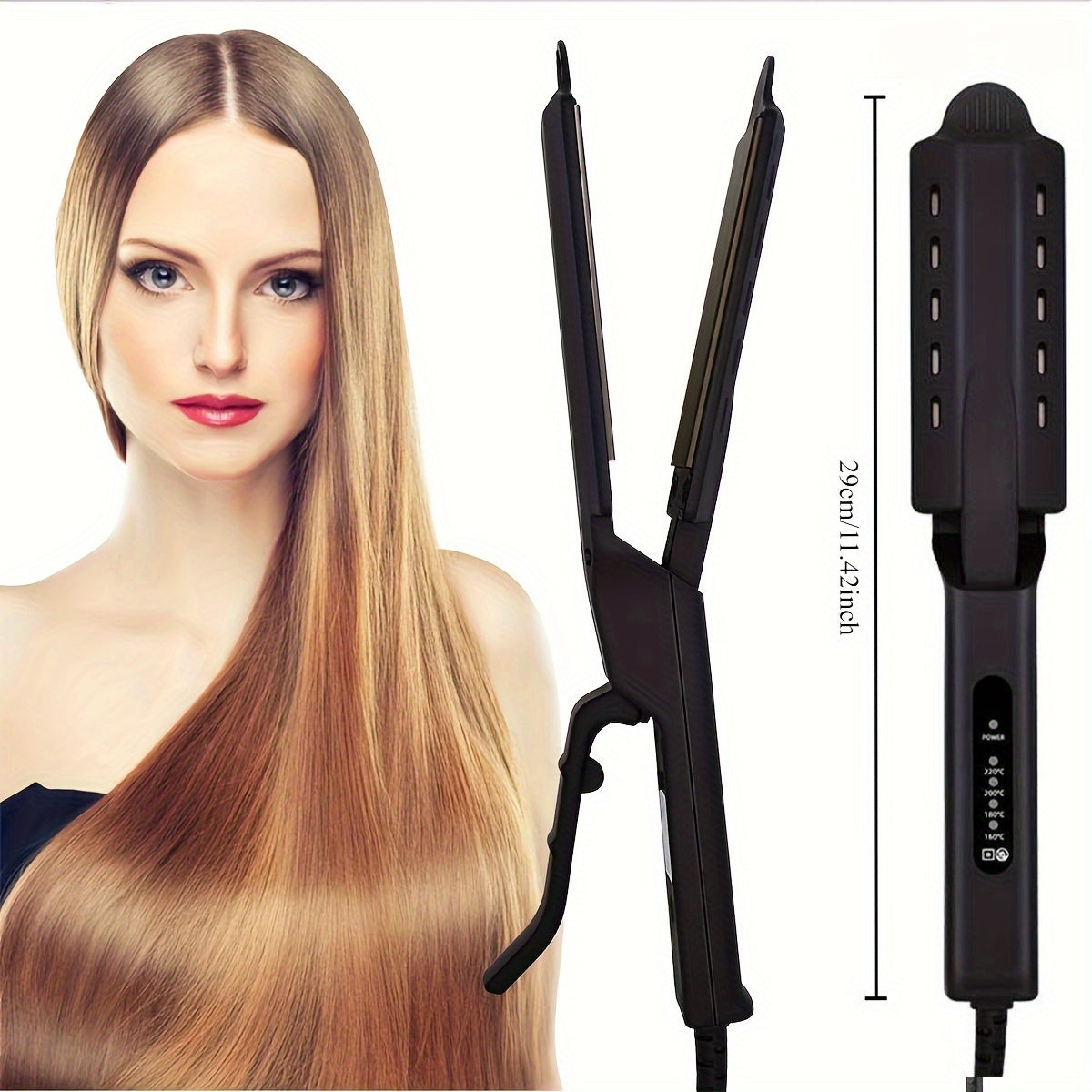 Black Wide Plate Ionic Hair Straightener