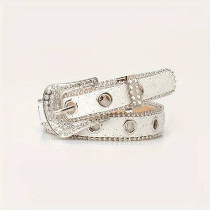 Rhinestone Pin Buckle Women's Belt