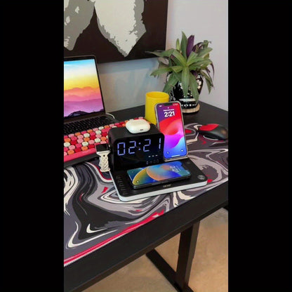 7 in 1 Dual Phone Wireless Charging Station with Night Light