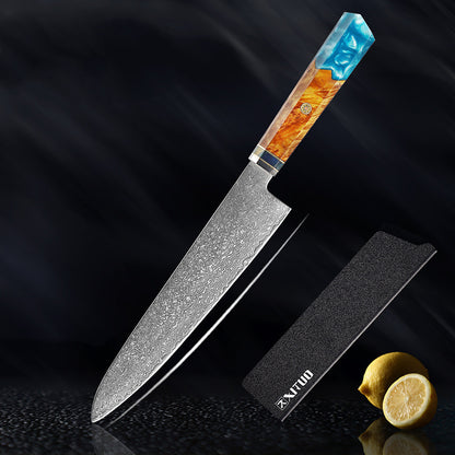 Damascus Steel Kitchen Santoku Knife Set