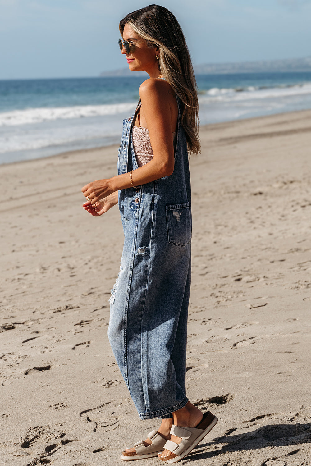 Women's Stone Blue Denim Overall