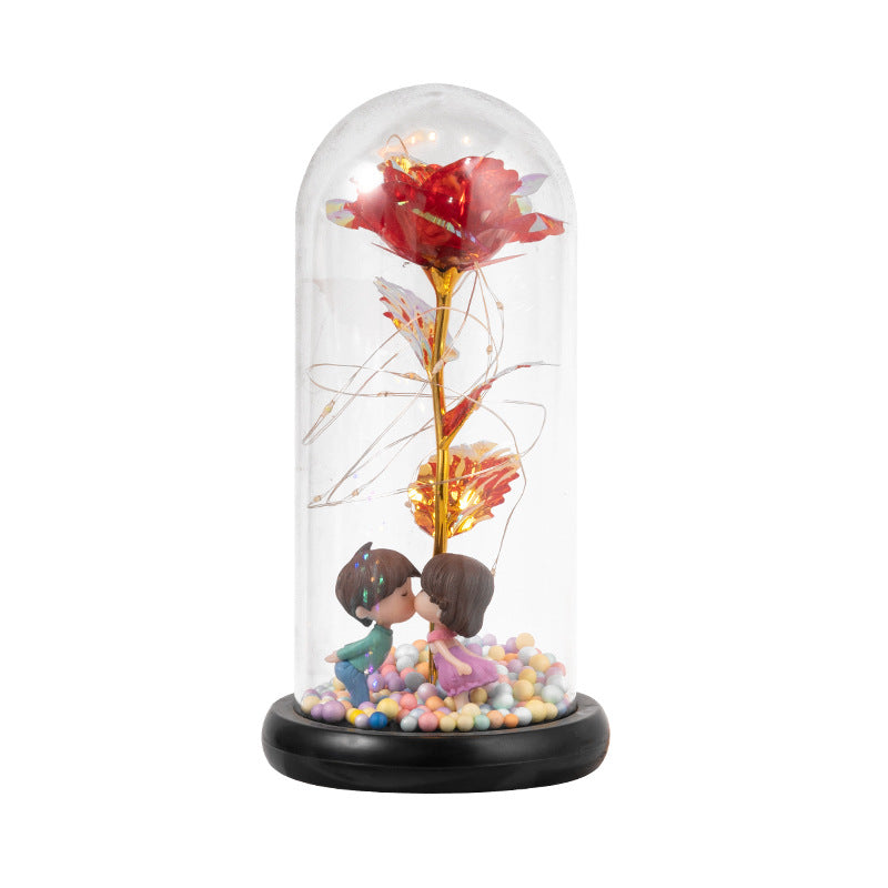 LED Eternal Rose in Glass Valentines Day Gift