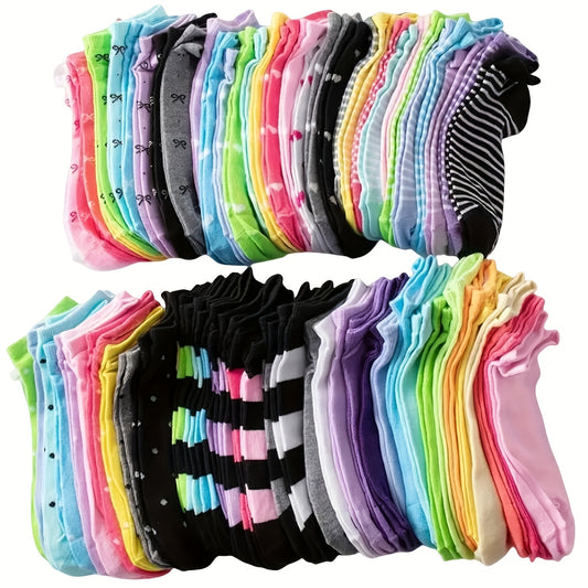 5/10/20 Breathable Women’s Colorful Heart Print Ankle Socks