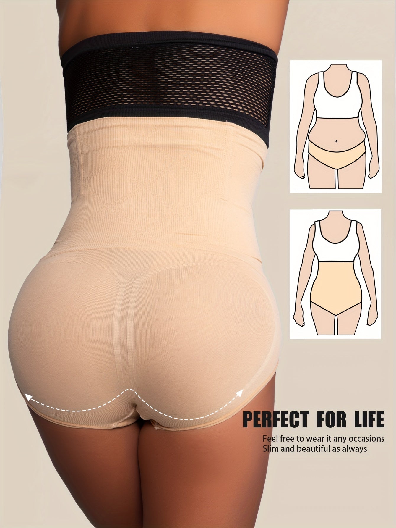 High-Waist Tummy Control Shapewear Panties for Women