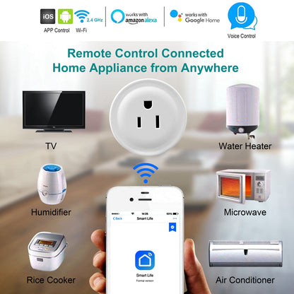 Wireless WiFi Smart Plug Outlet  Alexa Google US