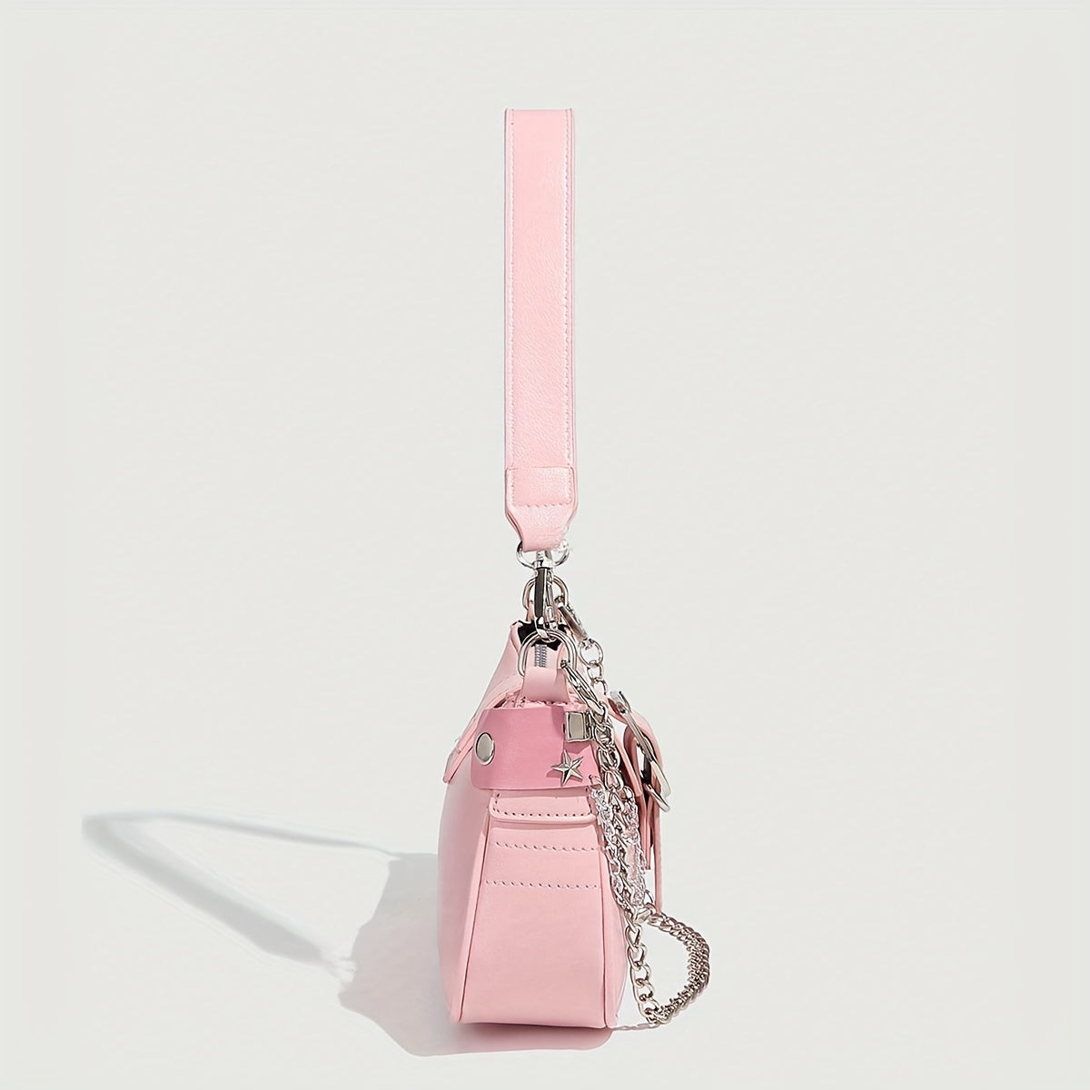 Mini Shoulder Bag with Punk Flair with Magnetic Closure