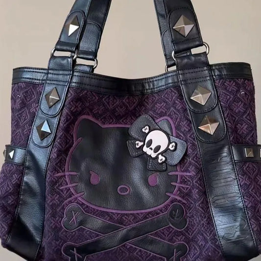Hello Kitty Vintage Gothic Purse with Zipper Closure