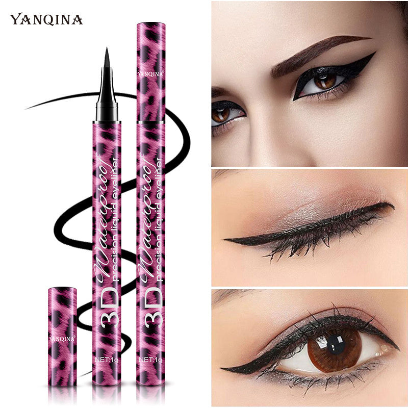 4D Fiber Leopard Waterproof Black Mascara + Eyeliner Pen Set