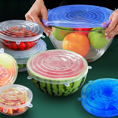 6 Reusable Durable Food Storage Covers for Bowls,