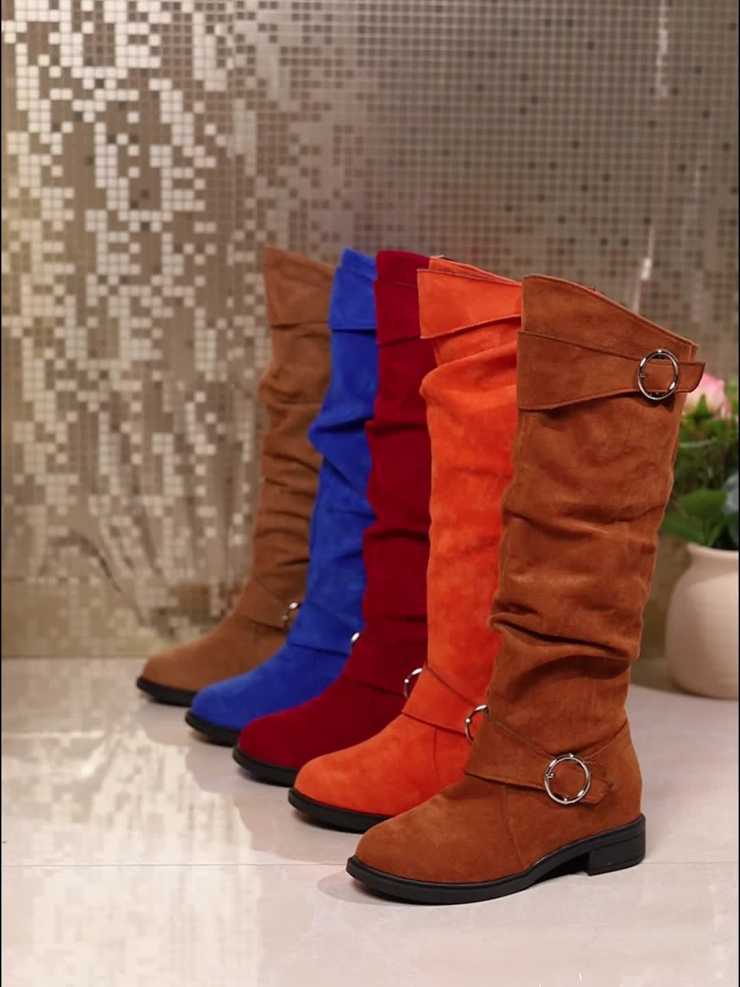 Comfortable Trendy Solid Color Knee-High Boots