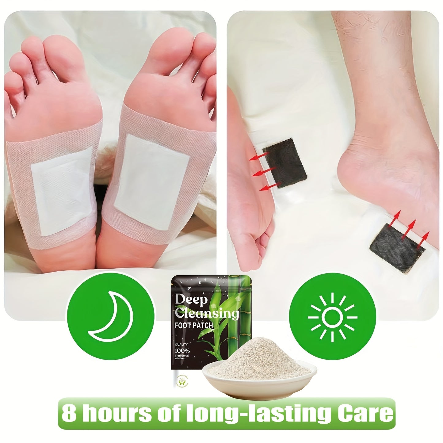 30 Natural Bamboo Foot Pads