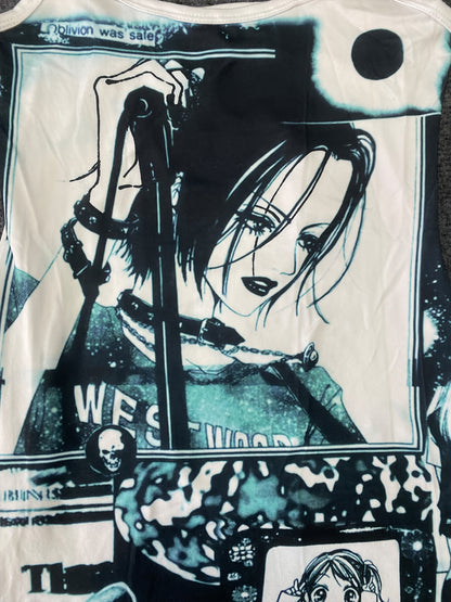 Retro Y2K-Inspired Anime Graphic Tank Top