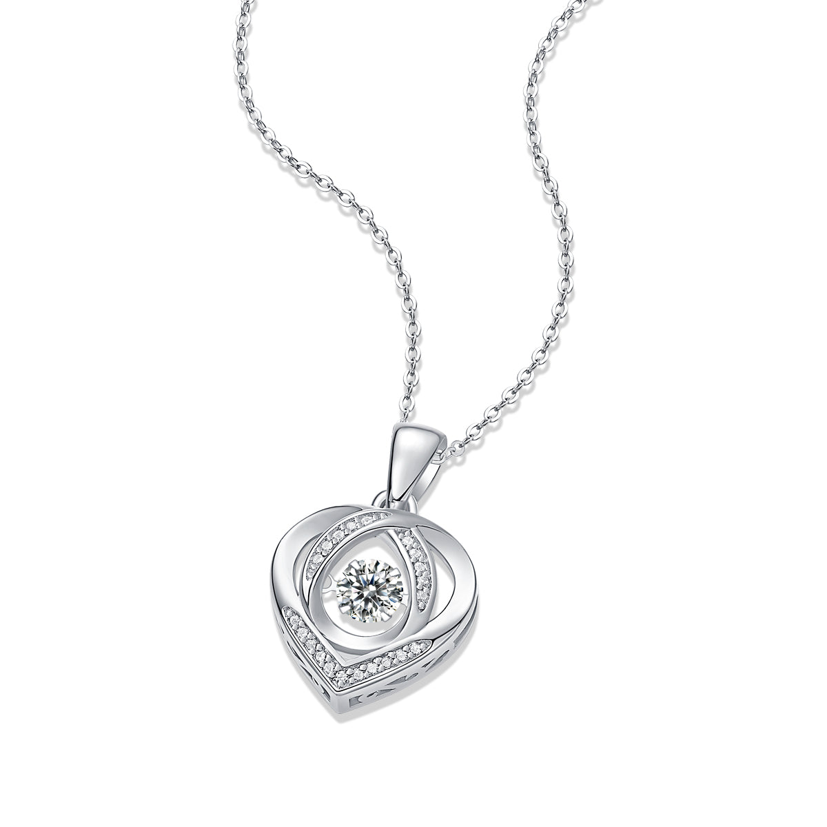 Heart To Have Your Diamond Pendant Necklace Set With Mosan Diamond