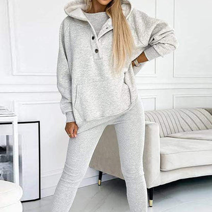 3pcs Women's Loose Hooded Sports Suit