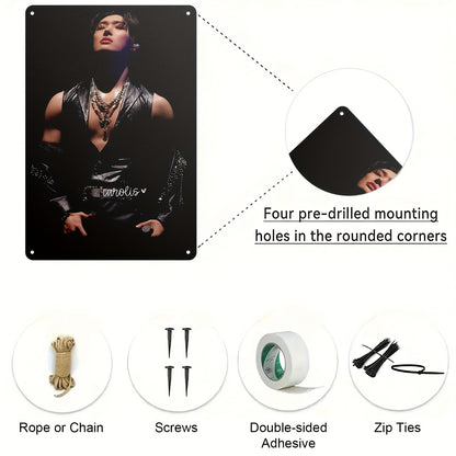 2D Flat - 1pc Mingi ATEEZ Poster - Elegant Portrait with Chains