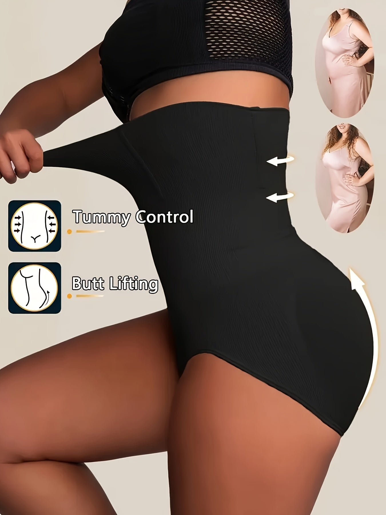 High-Waist Tummy Control Shapewear Panties for Women