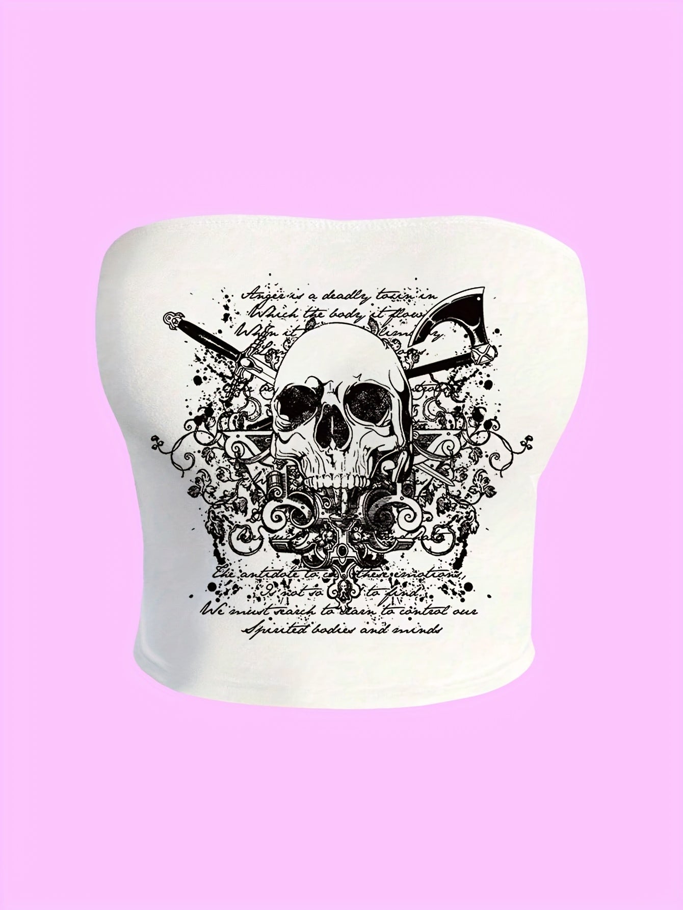 Y2K-Inspired Skull Print Crop Top