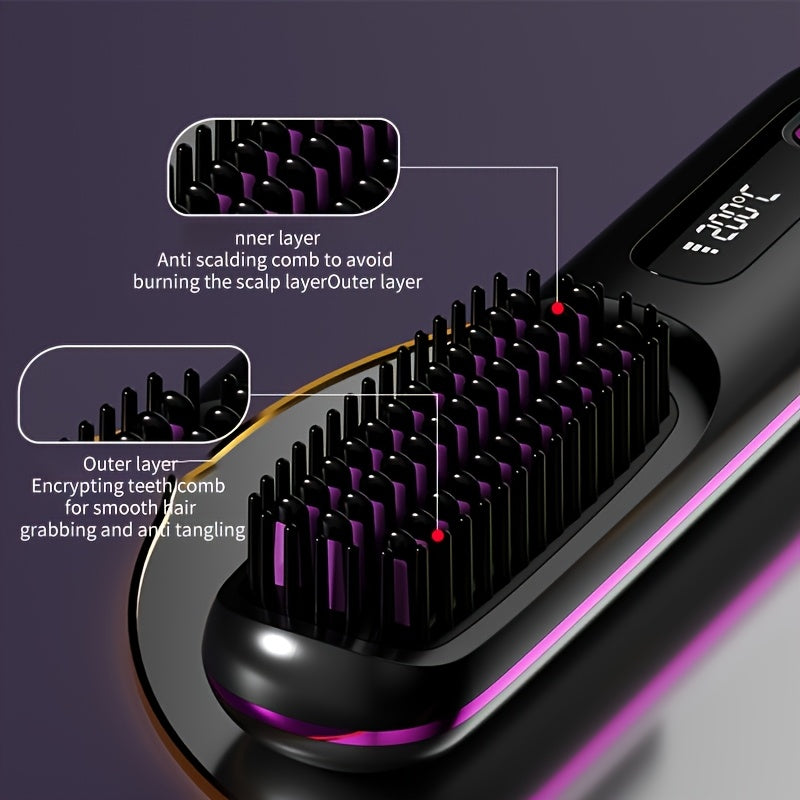 Portable Wireless Hair Straightener Comb