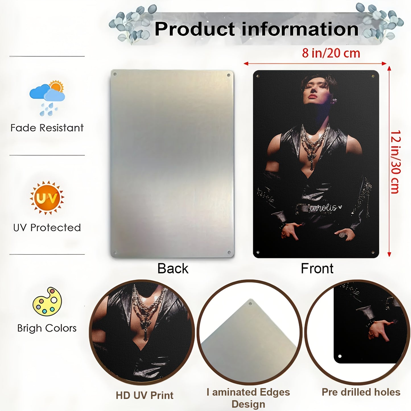 2D Flat - 1pc Mingi ATEEZ Poster - Elegant Portrait with Chains