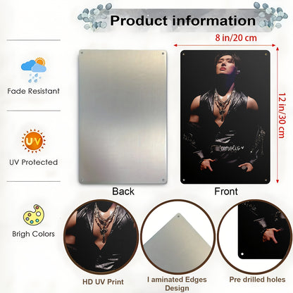 2D Flat - 1pc Mingi ATEEZ Poster - Elegant Portrait with Chains