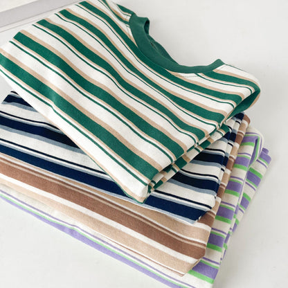 Children's Vintage Charlie Pom Pom Stripe  T-shirt