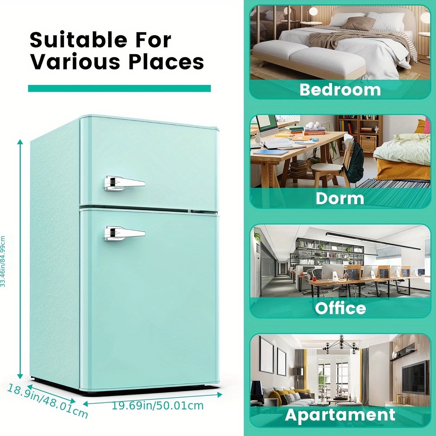 3.2 Cu.Ft Compact Mini Fridge with Freezer