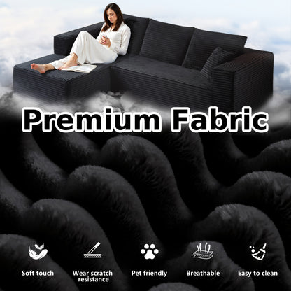 Oversized L Shaped Couch With Chaise  No Assembly Required
