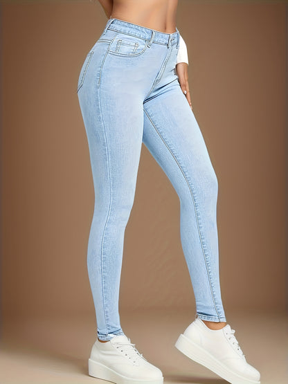 High-Rise Slim Fit Blue Jeans