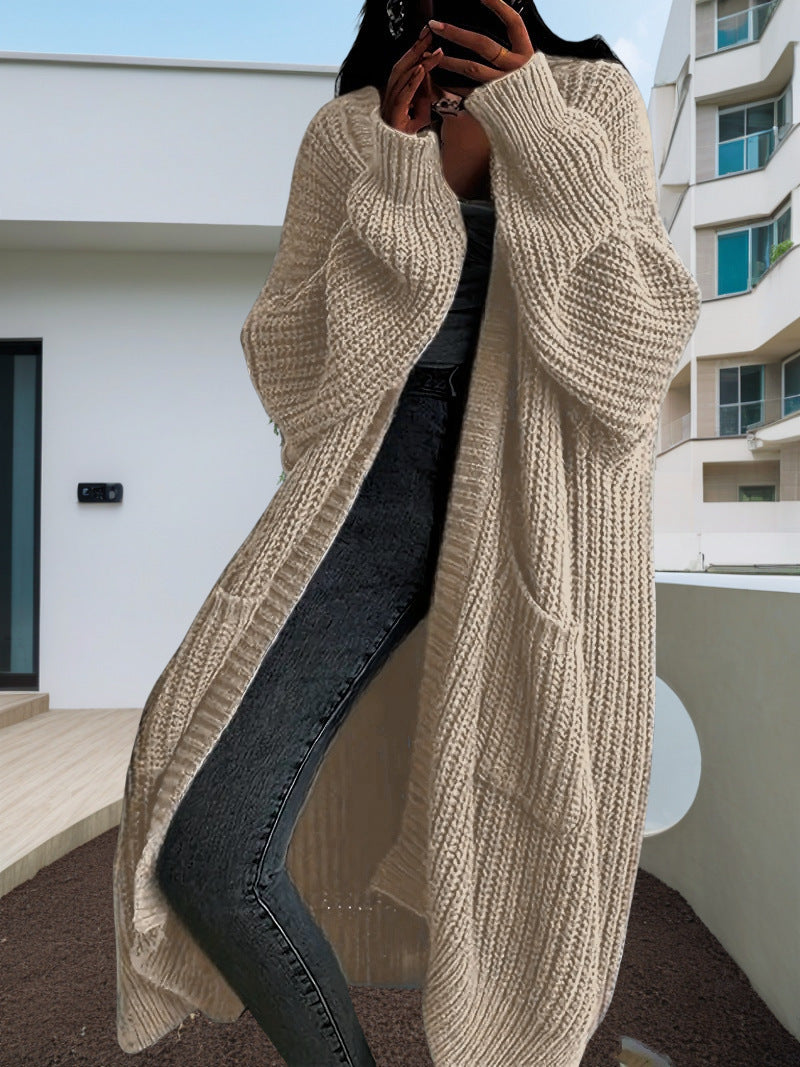Women's Loose Autumn And Winter Long Knitted Cardigan