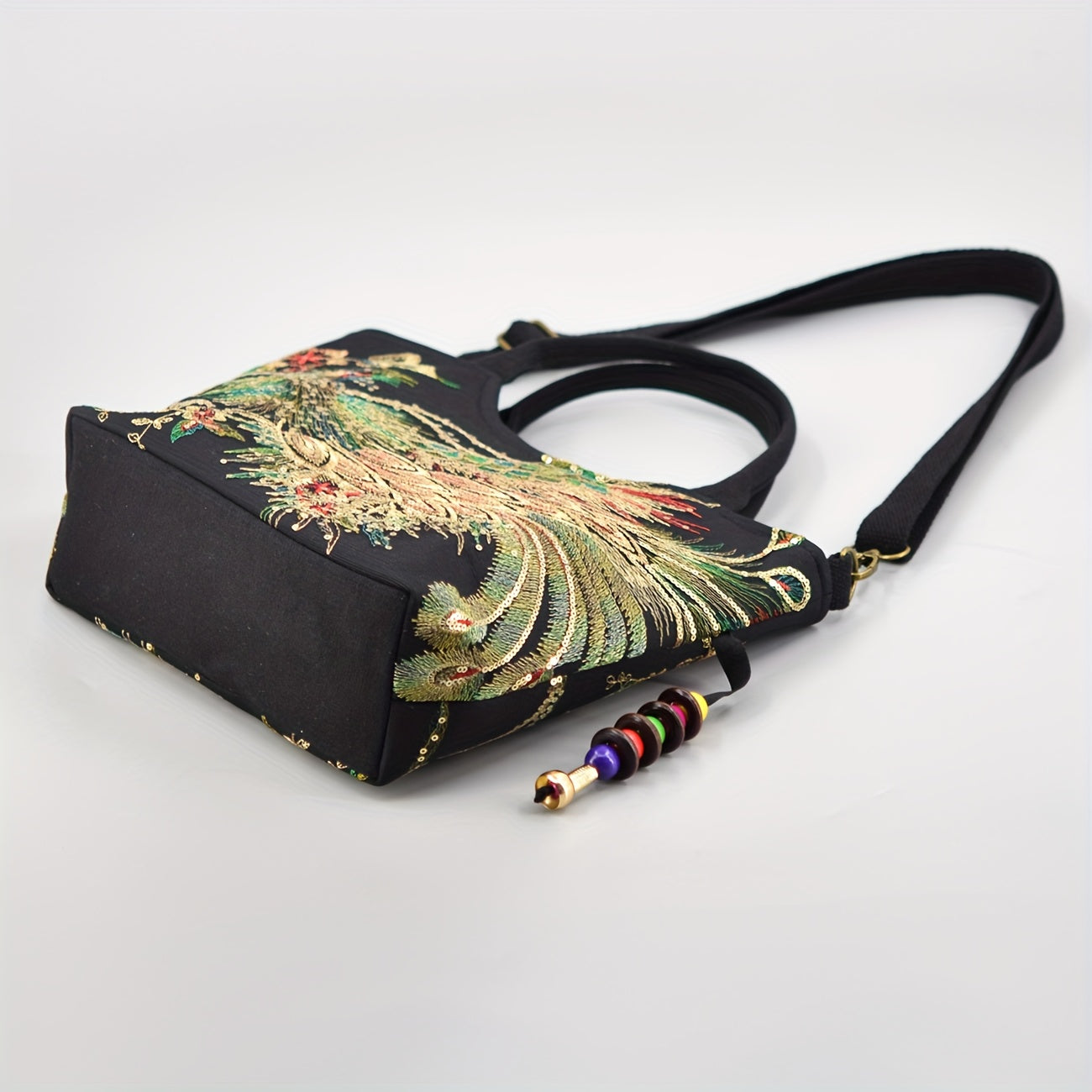 Fashion Satchel Retro Style Embroidered Satchel Bag with Removable Strap