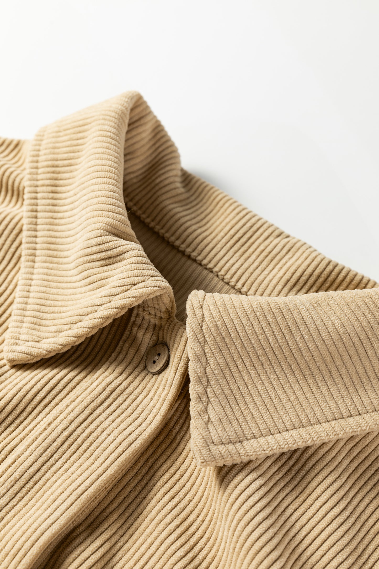 Parchment Retro Plaid Corduroy Patchwork Shacket