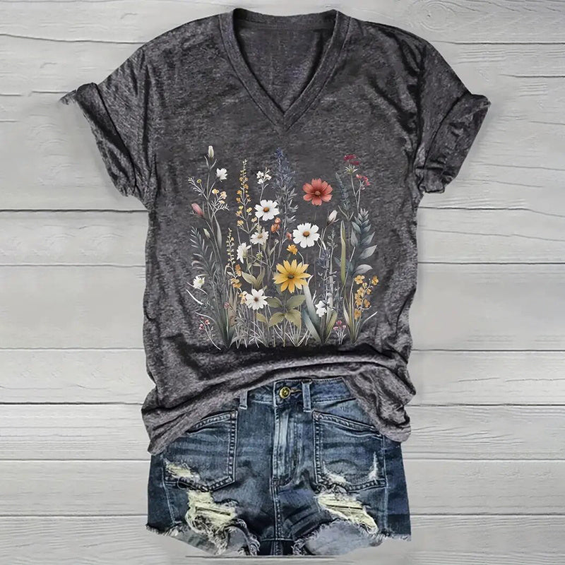 Women's Vintage Floral Boho T-shirt