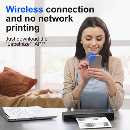 A4 Inkless Printer - Portable Thermal Printer for Wireless Mobile Travel
