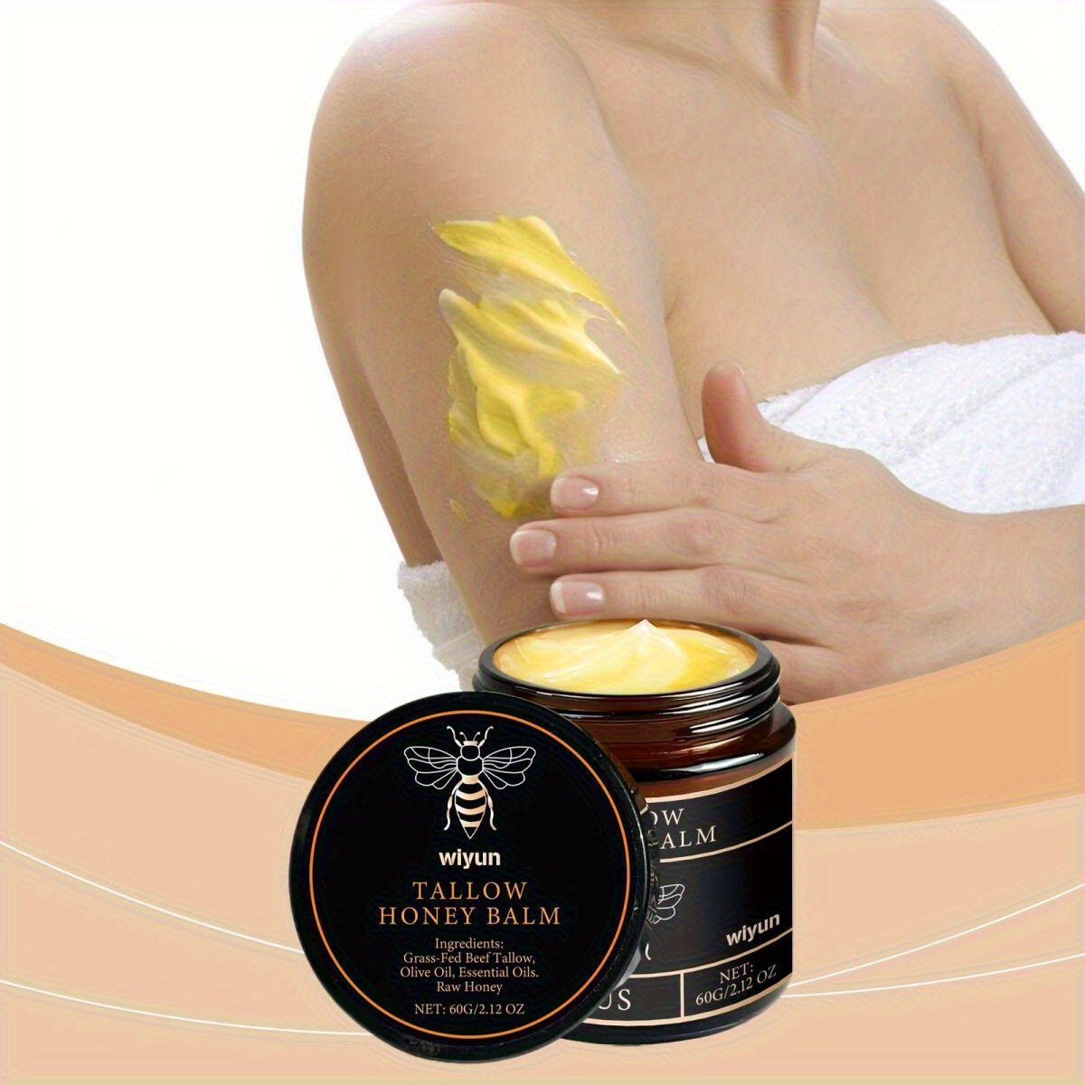Natural Grass-Fed Beef Tallow with Raw Honey