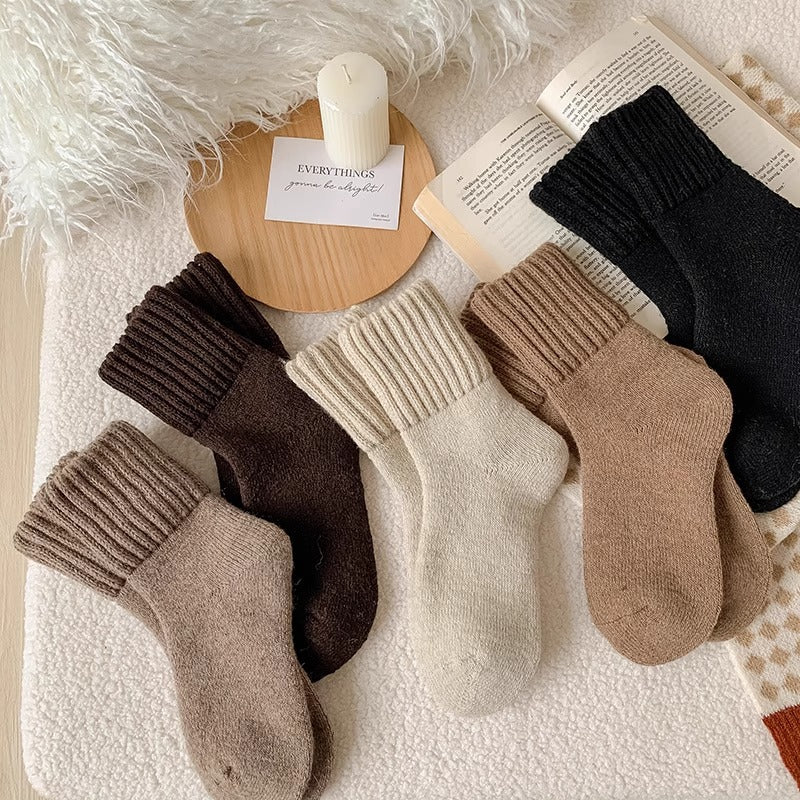High Ribbed Knitted Sweat-Absorbent Winter Socks