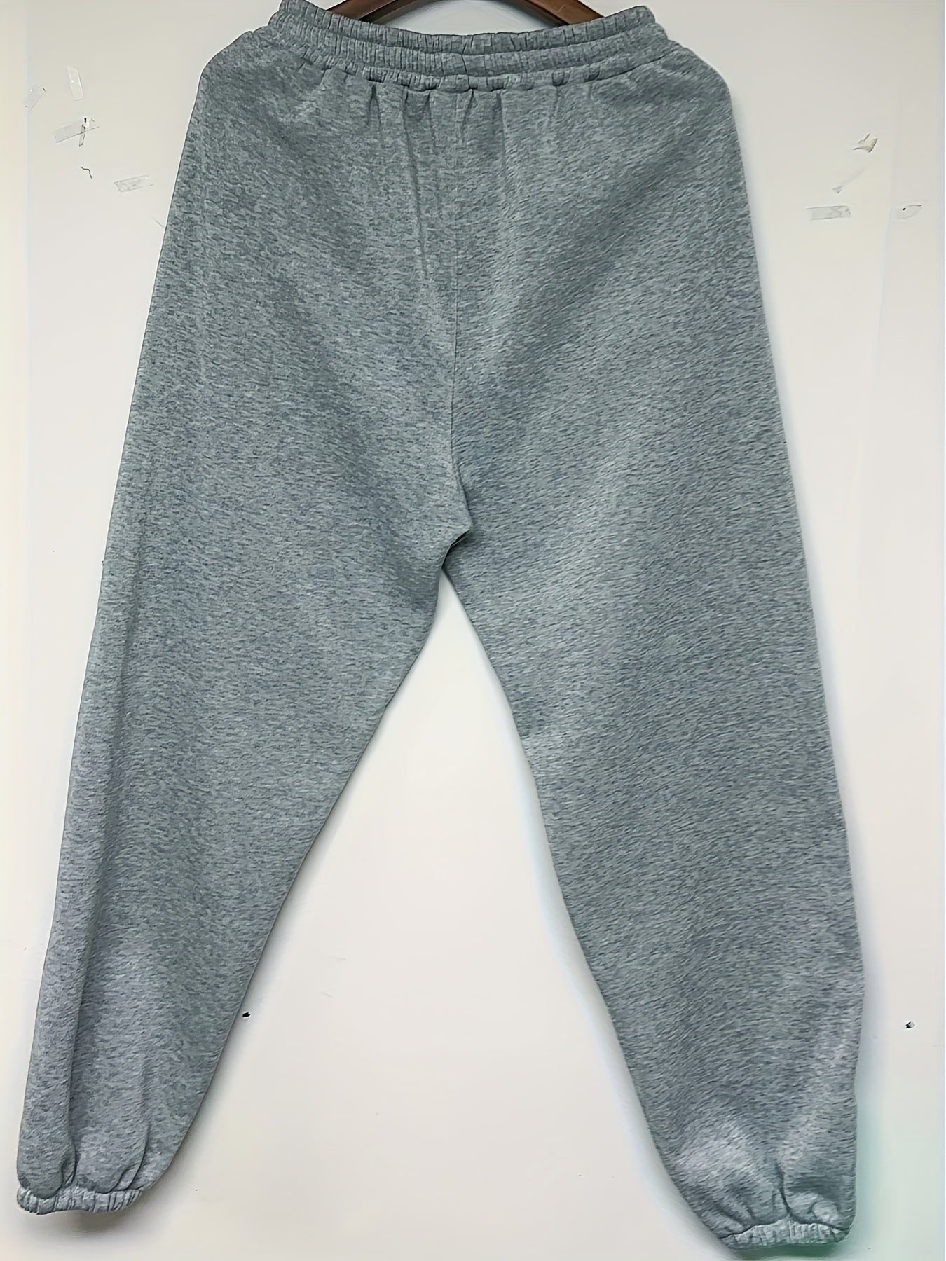 Women's Y2K High-Waisted Wide-Leg Gray Polyester Sweatpants