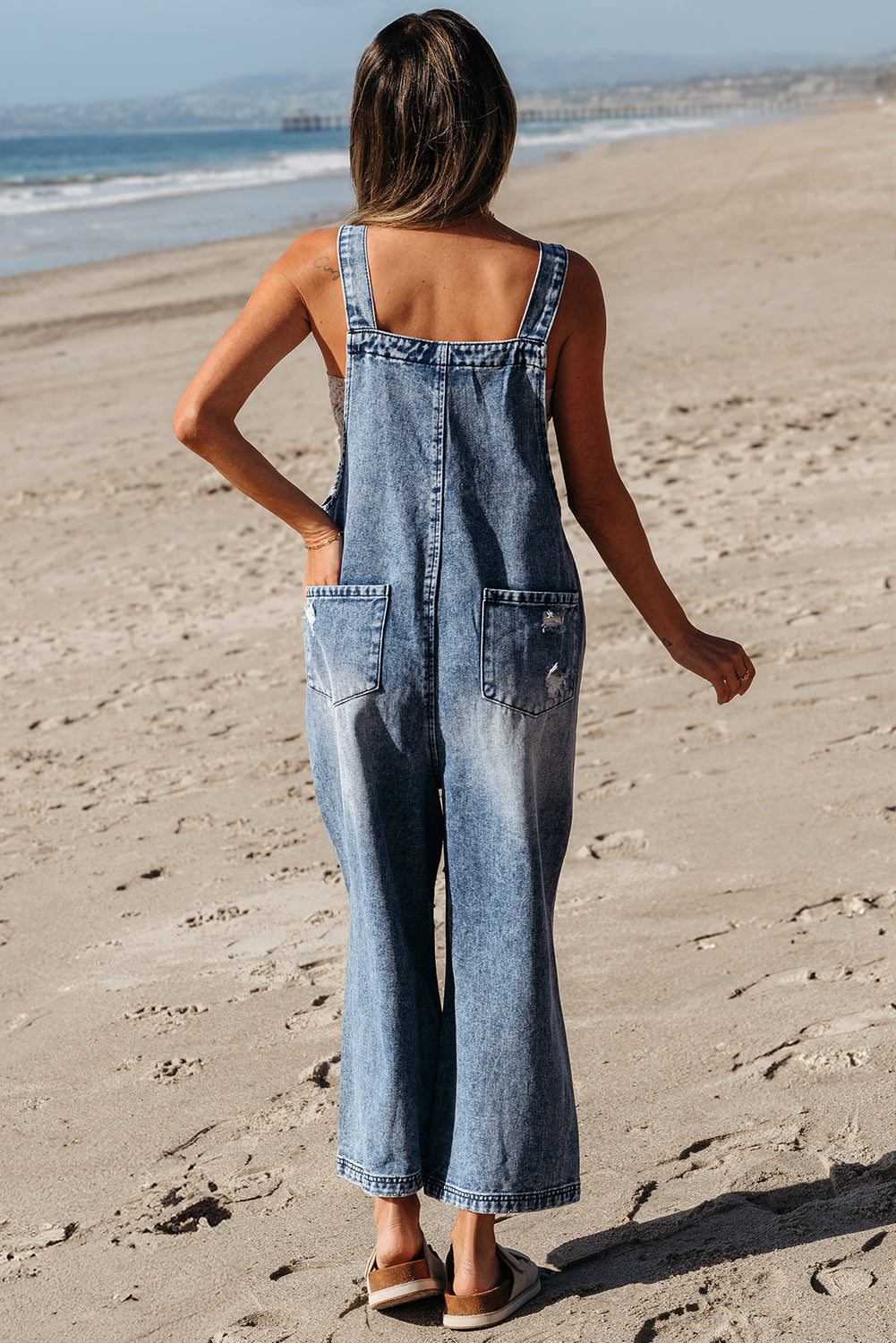 Women's Stone Blue Denim Overall