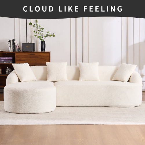 GREY COMPRESSION SOFA with 3-Seater and 4 Pillows