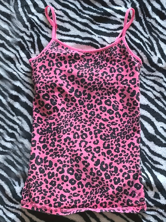 Women's Y2K Leopard Print Sleeveless Top