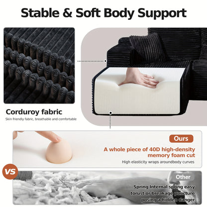 Oversized L Shaped Couch With Chaise  No Assembly Required