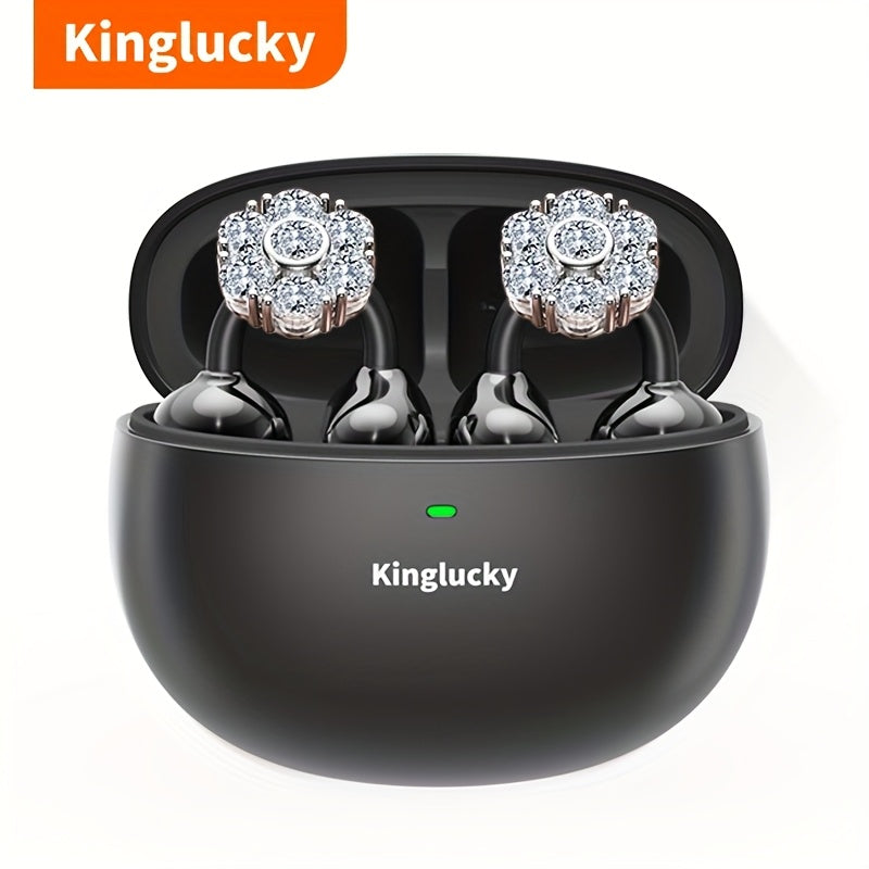 Clip On Luxurious Diamond Bow Headphone
