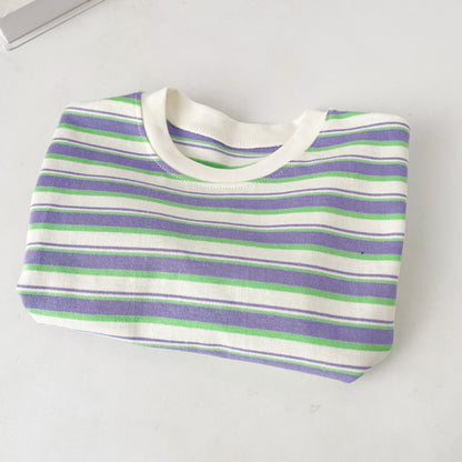 Children's Vintage Charlie Pom Pom Stripe  T-shirt