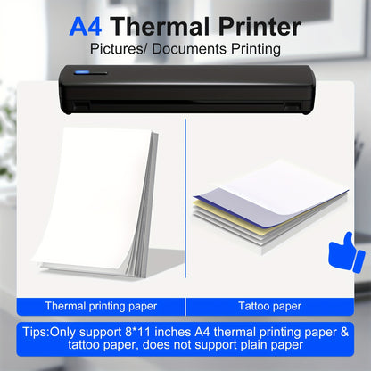 A4 Inkless Printer - Portable Thermal Printer for Wireless Mobile Travel